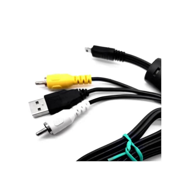 -E6 Kamera Mini 8-nastainen USB-datakaapeli video AV RCA Dual Multi-Function CoolPixille