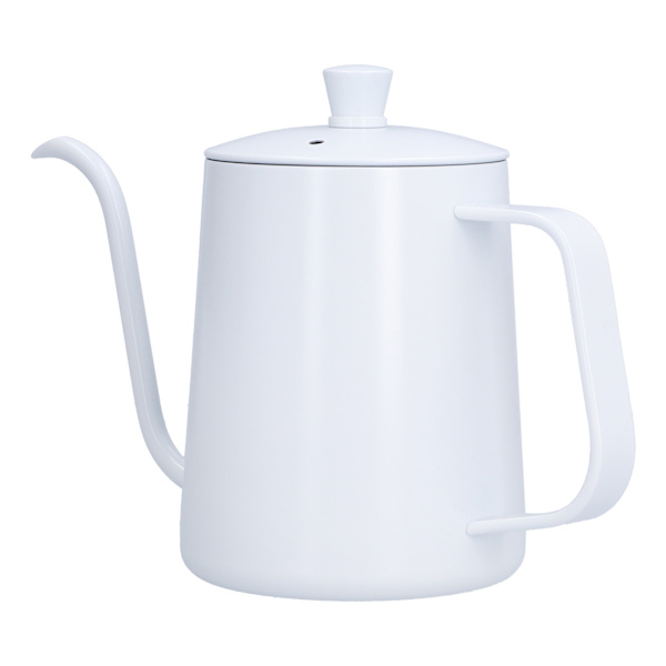 Kaffekanna Rostfritt Stål Mini Portabel Vit Tunn Pip Häll Över Kittel för Resor Camping Te Kaffe