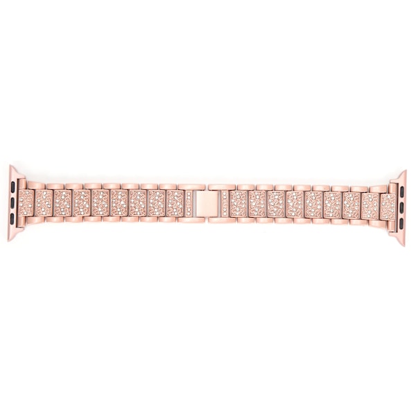 Kellon ranneke täynnä strasseja Metallinen rannekoru Vaihto Yhteensopiva IOS Watch 42mm/44mm Pinkki