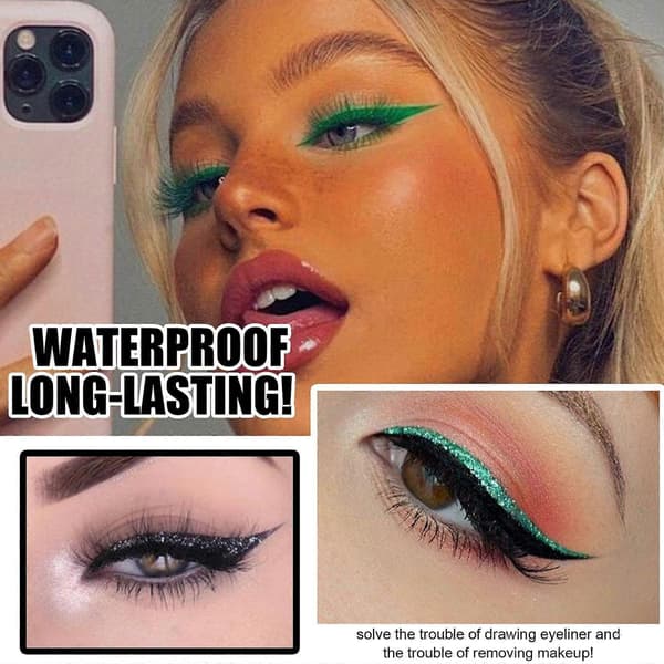 (Guld) Genanvendelige Eyeliner- og Vippeklæbemærker