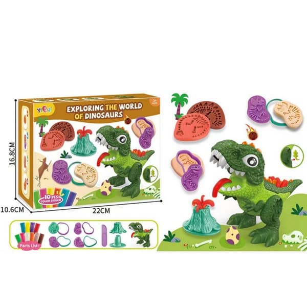 Børns lerlegetøjssæt, dinosaurmodellervoks, lerlegetøj med forme