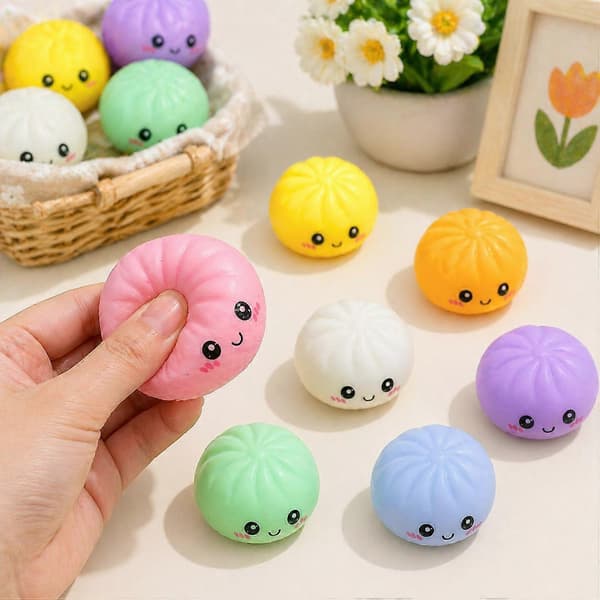 Dumpling Adventskalender Fidget Squishy 24 Dagars Nedräkningskalender Söt Mjuk Degboll E