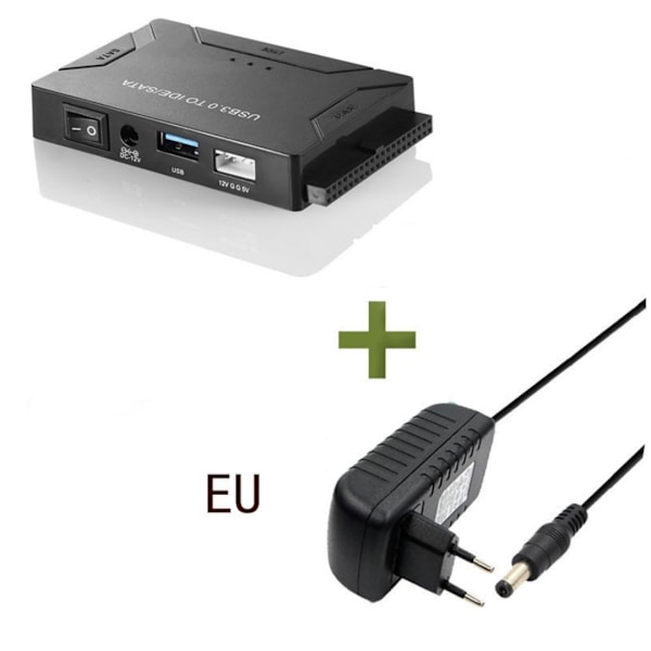 USB 3.0 till intern hårddiskadapter för 2,5\"/3,5\" SATA HDD/SSD och IDE-hårddiskar