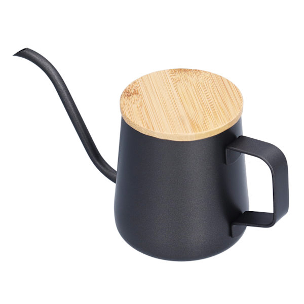 350ml Rostfri Kaffekanna Lång Smal Pip Manuell Kaffebryggningskittel med Bambulock