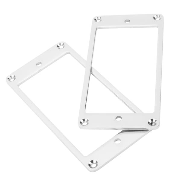 2 st Elektrisk Gitarr Pickup Ring Metall Platt Monteringsram Musikinstrument Tillbehör Silver
