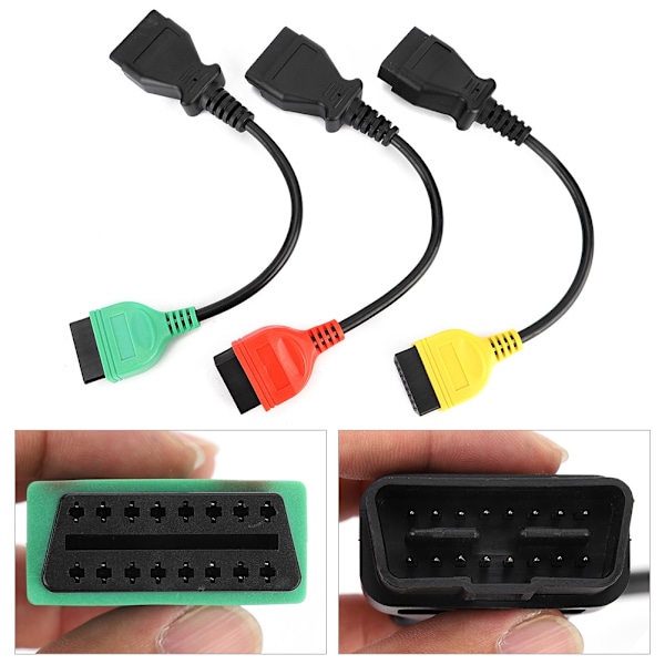 3st Anslutningskabel Ecu Scan Adaptrar Kontakt Passar för Fiat Praktiskt Tillbehör
