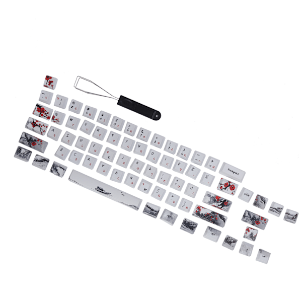 Keycaps PBT 5-sidig Sublimering 71 Tangenter Tangentbordstangenter för Mekaniska Optiska Tangentbord (Engelska Japanska)