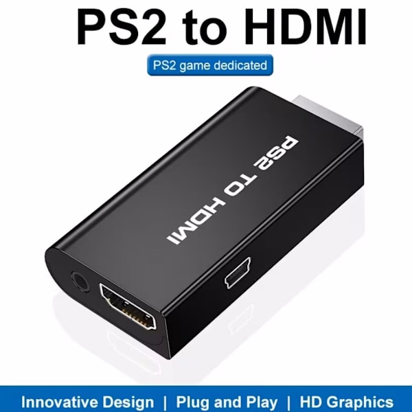 PS2 til HDTV-konverter til videoforbindelse, HD-interface til spilkonsol lyd- og videoadapter