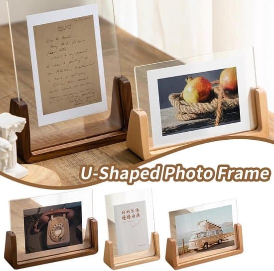 Picture Frames - Solid Wood Picture Frames - Acrylic - Table Decorations - Creative Gift Decorations - U-shaped Picture Frames - 178 x 127 mm
