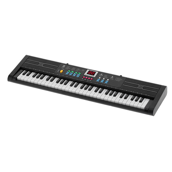 Keyboard Klaver 61 Tangenter Instrument Elektrisk med USB Mikrofon til Børn Begynder MQ6187