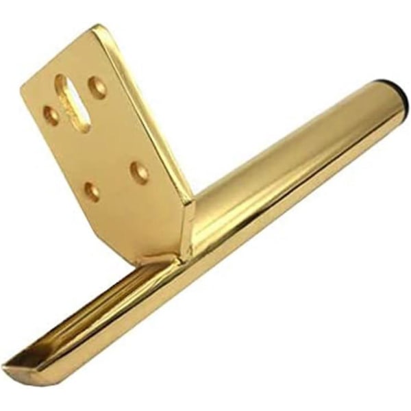 Slanke guldmetalskabsben - sæt med 4, 15 cm højde, stabil skridsikker base - perfekt til sofaer, borde og møbler
