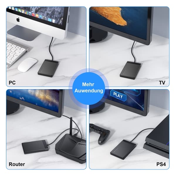 2,5-tums hårddiskkabinett, USB 3.0 hårddiskkabinett, SSD solid-state SATA seriell port externt hårddiskkabinett