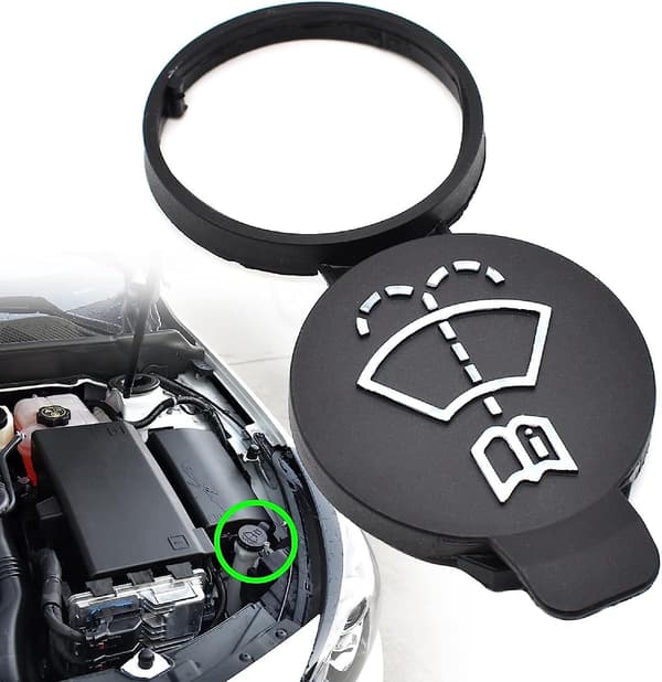 Black Replacement Windshield Washer Reservoir Cap for Chevrolet
