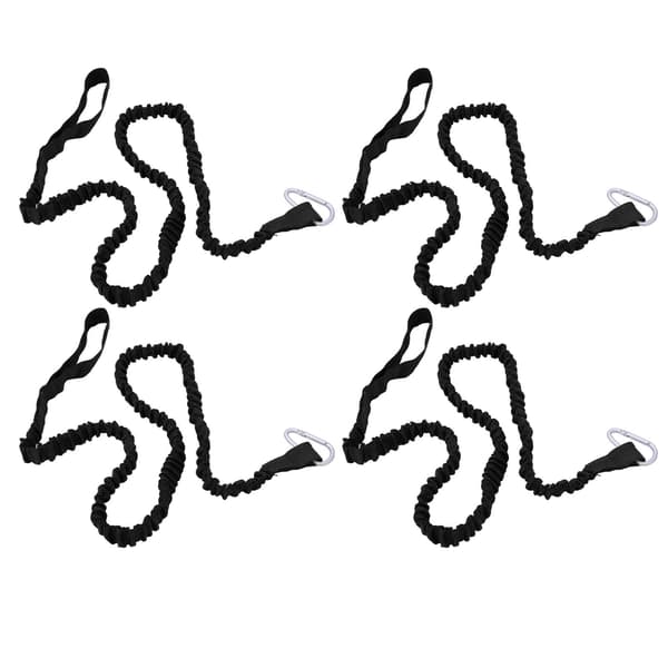 4 stk Kajak Paddelstroppe Nylon Elastisk Anti-Lost Kajak Paddel Koppel Til Drifting Surfing Sort