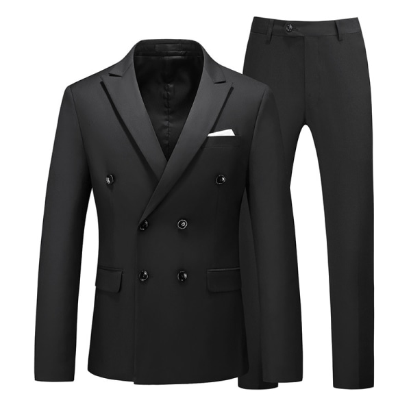 2XL Storlek Mode Män Plus Size Kostym Tvådelad Se