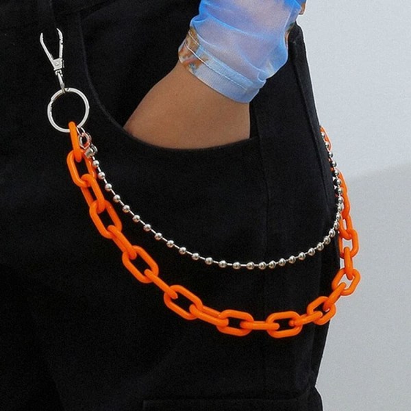 Hip Hop Body Chain Orange Layered Byx Chain (Set-5)