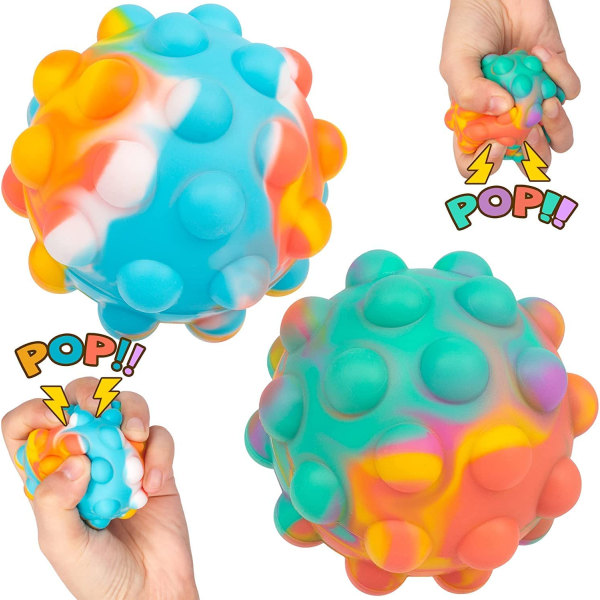 2st Pop Fidget Ball Popper dess leksaker, Pop stressbollar leksak