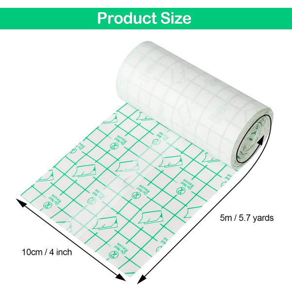 Vattentät genomskinlig bandageförbandstejp, (10cm*5m)