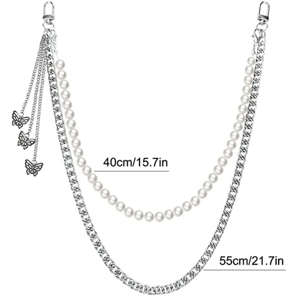 Herr Pocket Chain Dam Byxor Chain Punk Style Rock