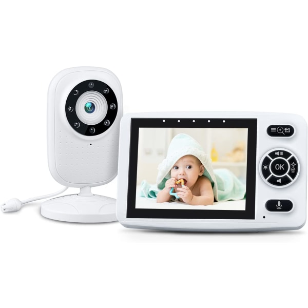 Baby med kamera och mörkerseende, 3,5-tums HD-skärm