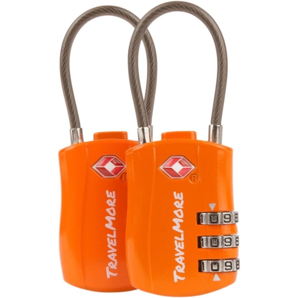2-pack TSA-godkänd resekabel Bagagelås - Orange
