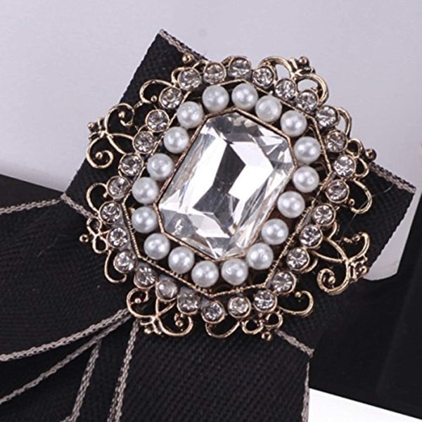 Fluga Rhinestone Brosch Pin Bröllopsfest Neck Tie