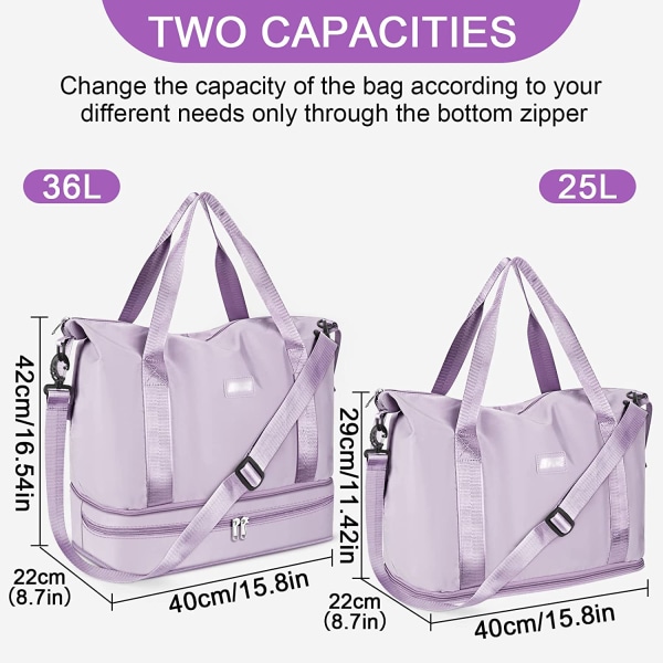 Resa Duffel Bag, 36L Weekend Bag med Trolley Sleeve