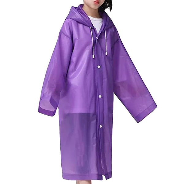 Vattentät regndräkt med huva för barn, regnkappa Ponchojacka Purple