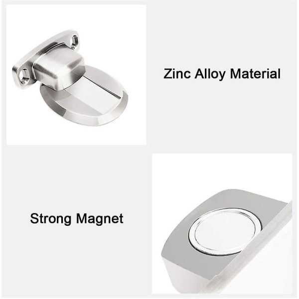 Magnetisk dörrstoppare, självhäftande golvbeläggning - silver
