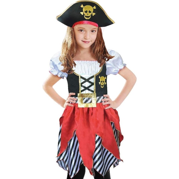 Piratklänning för flickor & piratmössa