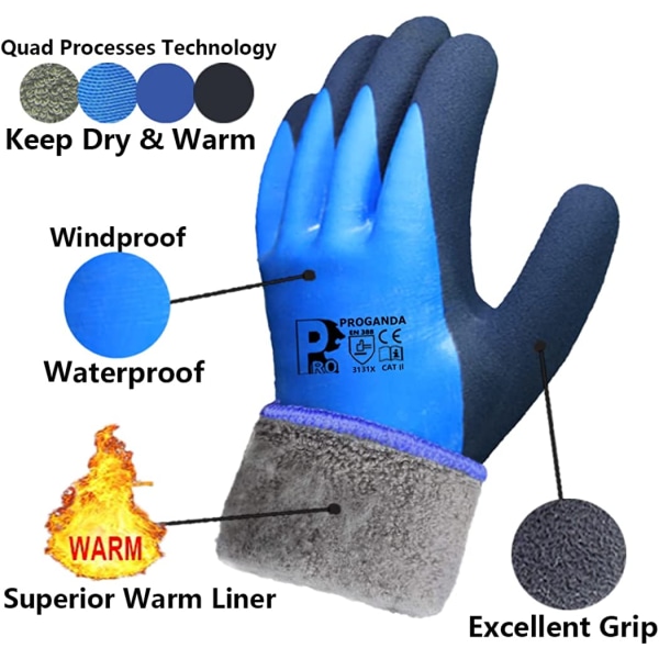 Vattentäta arbetshandskar Thermal Liner Superior Grip Coating