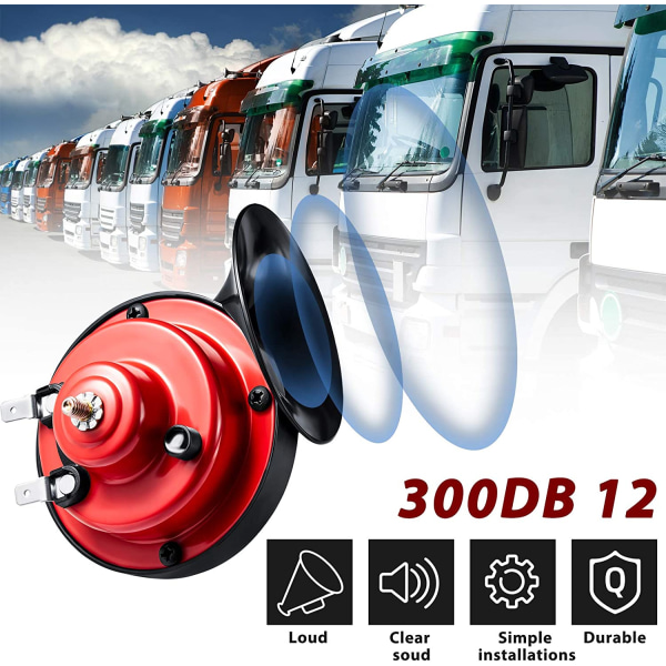 4-delad 300DB högljudd tåghorn för lastbils elektriska snigelhorn