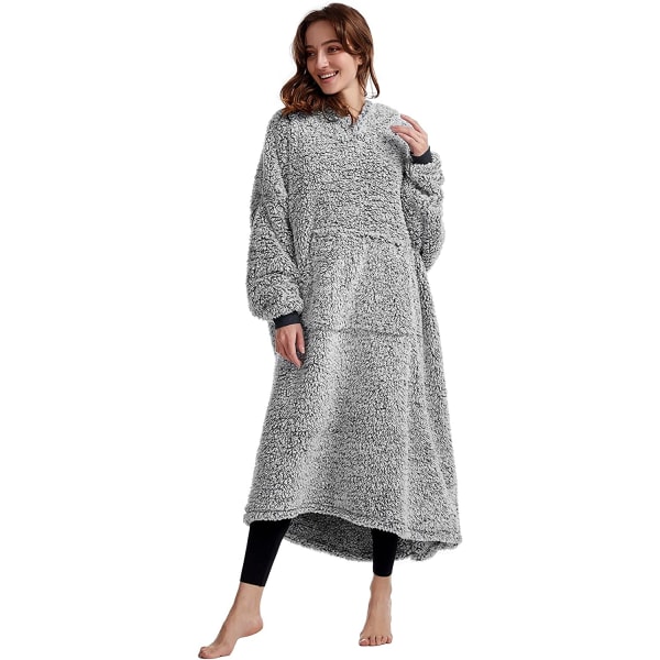 Sherpa bärbar filt Sweatshirt Snuggle filt för kvinnor
