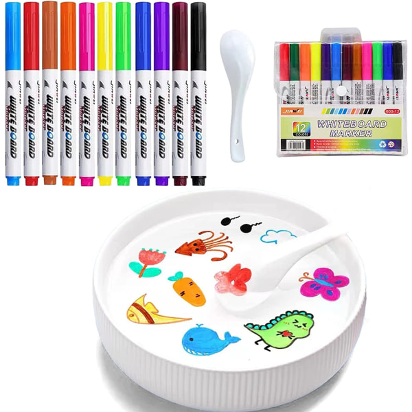 12-färgs magic pennor för barn, färgpennor Magic whiteboard