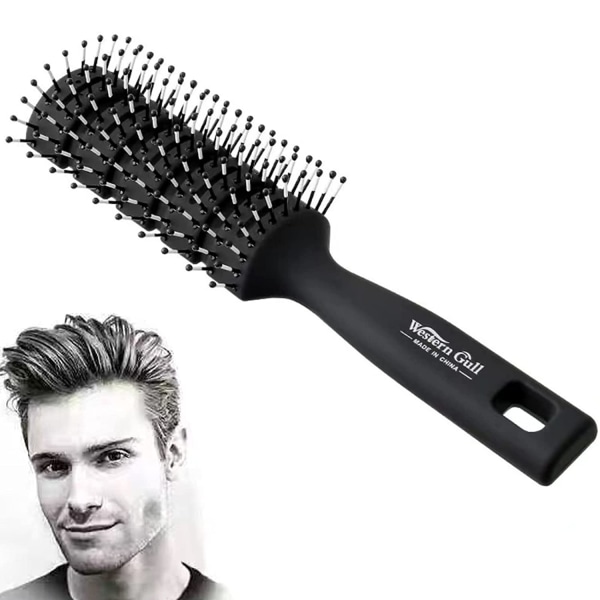 Ventilationsborste för hårborste för hårborste för hårföning (svart)