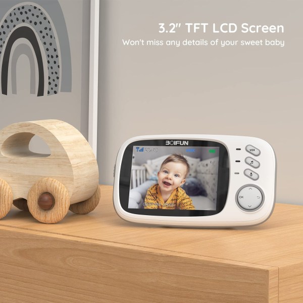 Baby , trådlös video med kamera, 3,2-tums HD-skärm