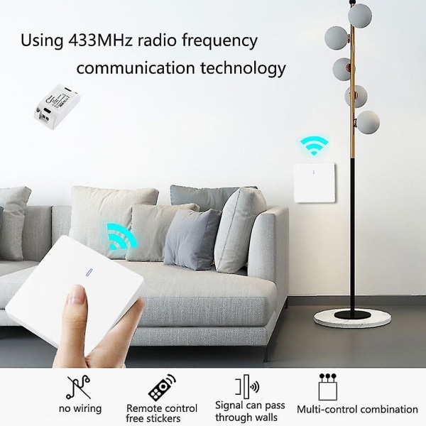 strömbrytare och mottagarsats för LED-lampor, lampor 1-gångs 1-brytare
