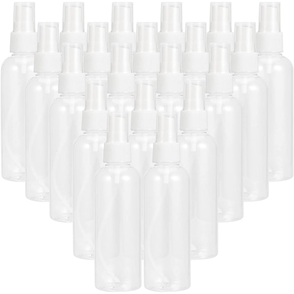 20 st 100 ML sprayflaskor av klar plast, påfyllningsbar