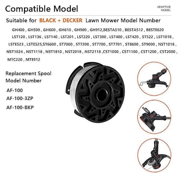 [LLC]10 stk AF-100-3ZP Spoler til Black & Decker GH400/GH500 Trimmertrådsruller Reservedele