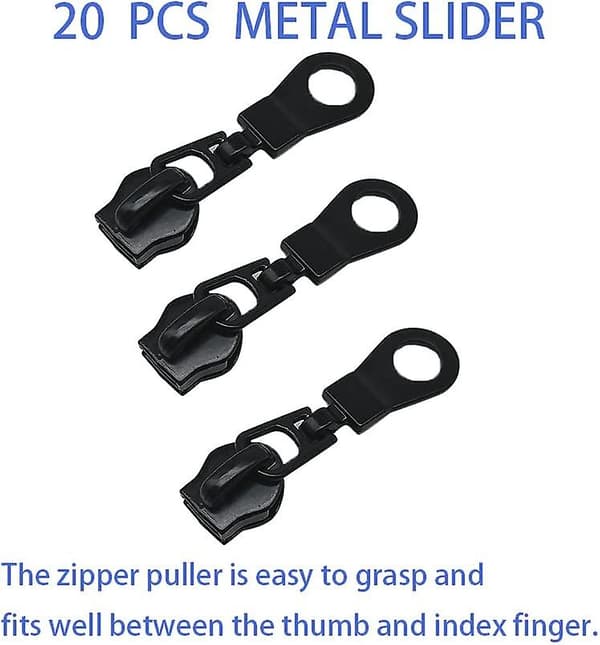 [LLC] 10 meter bulk lynlås #5 nylon spiral lynlås pr. meter med 20 lynlåsløbere til DIY syhåndværkstasker (sort)