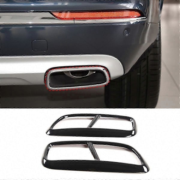 [LLC]Thack Udstødningsrør Spids Trim Cover i Rustfrit Stål til XC90 Bagramme Gloss