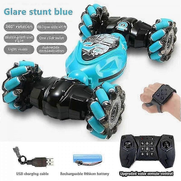 [LLC]RC Stuntbil med Gestusstyring og 360° Rotation Blue