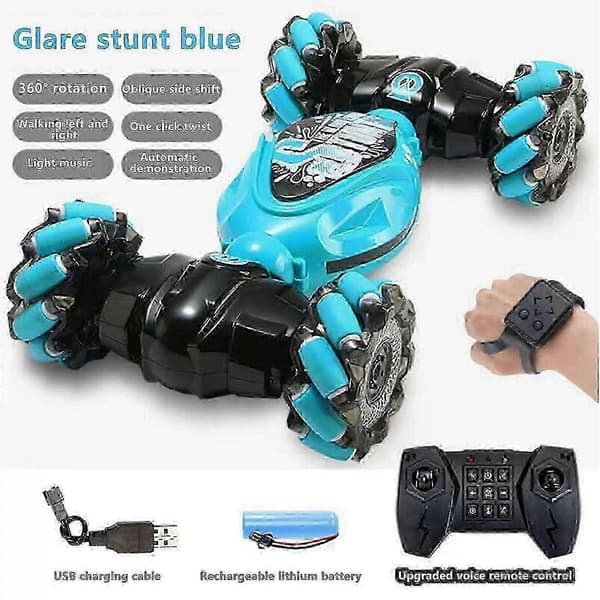 [LLC]RC-temppuauto eleohjauksella ja 360 asteen pyörityksellä Blue