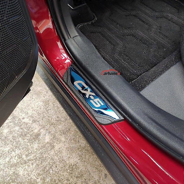 [LLC] Biltilbehør Dørterskelplate For Mazda CX-5 2013-2024 Dørterskelstripe Terskelbeskyttelse Blue One-size