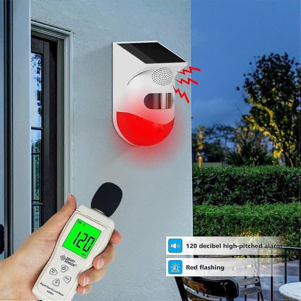 [LLC]Thlar Strobe Alarm Light With Motion Sensor Siren Outdoor Alarm Siren With Remote Controller