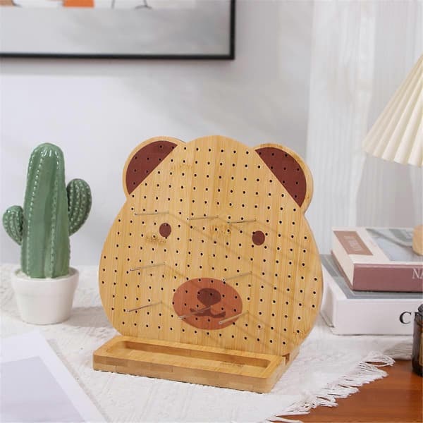 [LLC]Thochet Blocking Board med 10 pinde, Blocking Board til hækling og strikning, Bambus Granny Square Blocking Boards Wood