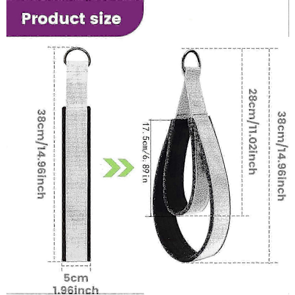 [LLC]2X Pilates Double Loop Straps D Rings Straps Handle Pilates Accessories Pilates Equipment Exercise for Improve Flexibility