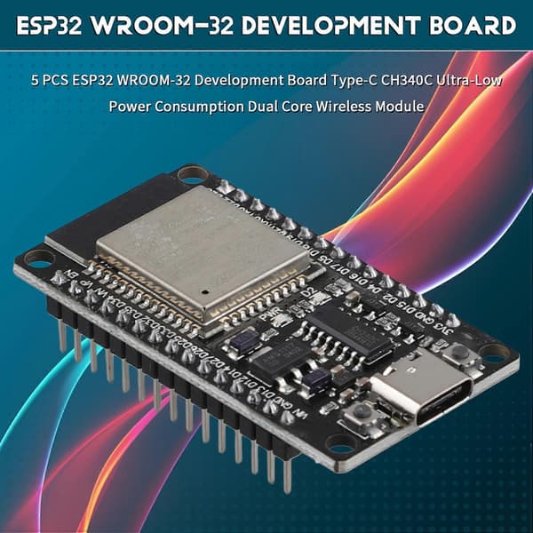 [LLC] 5 stk. ESP32 WROOM-32 udviklingskort Type-C CH340C Ultra-lavt ...