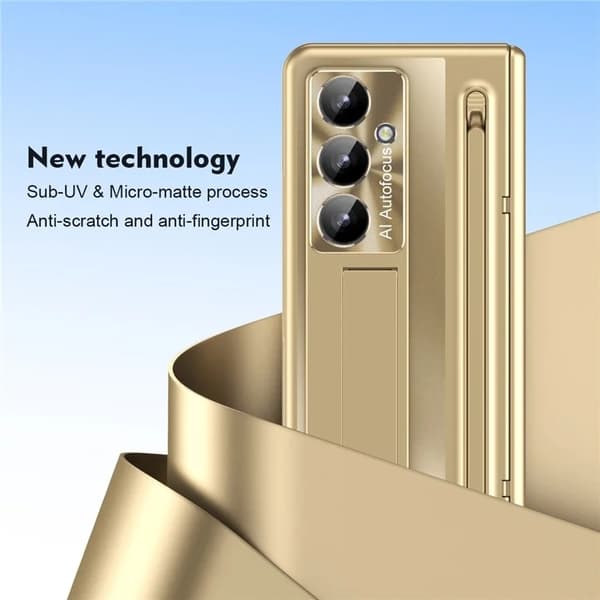 [LLC]Mobile Case for Galaxy Z Fold7 with Screen Protector and Stylus Hinge - Gold Guld 56