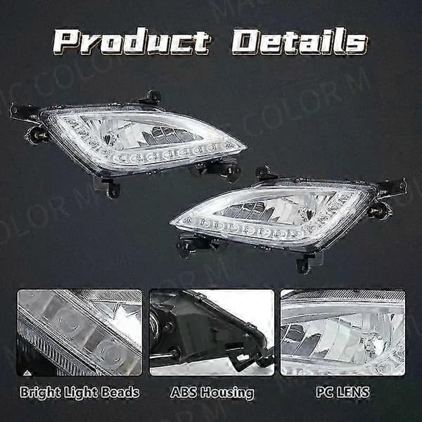 [LLC]Thr Hyundai Elantra GT I30 2012 2013 2014 2015 2016 DRL tåkelysdeksler kjørelys bil frontfanger tåkelysmontering 12V